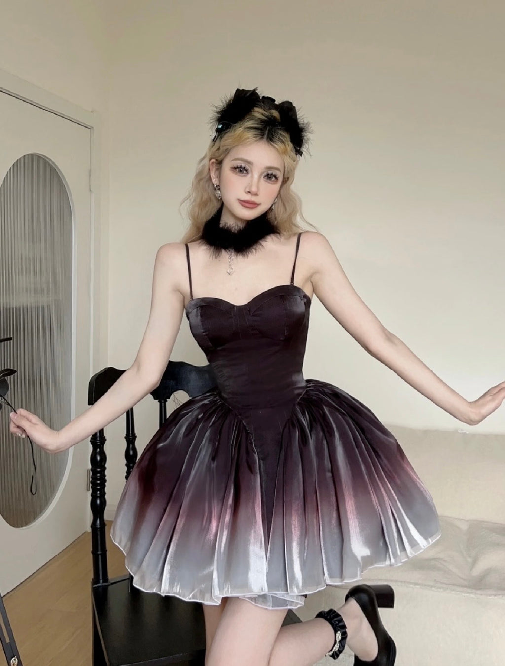 八音盒/🦢Black Swan Ombré Dress
