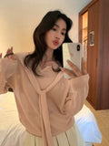 Soft Tie-Front Knit Sweater