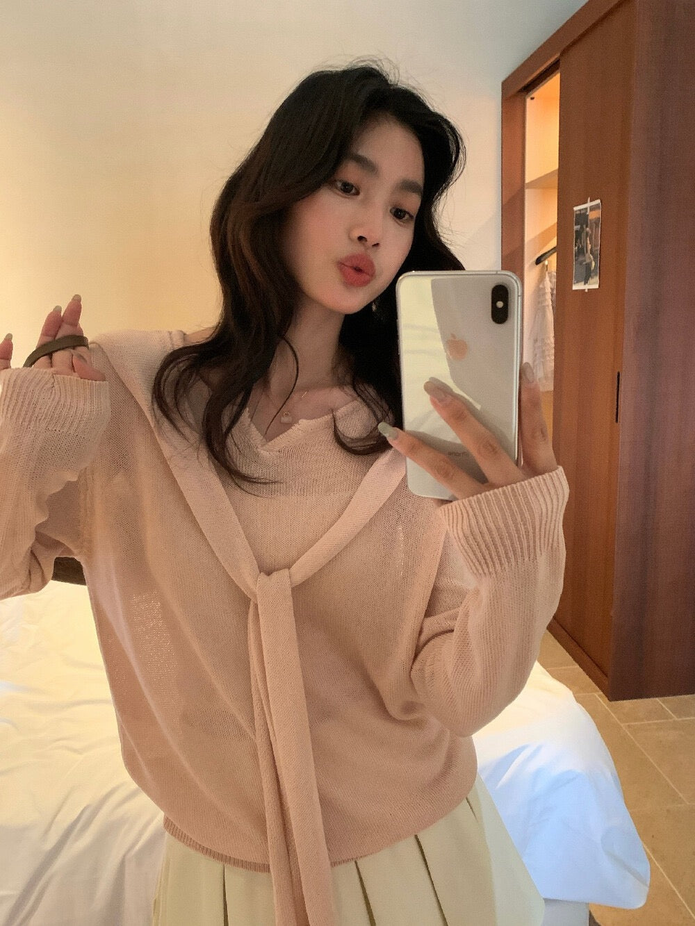 Soft Tie-Front Knit Sweater