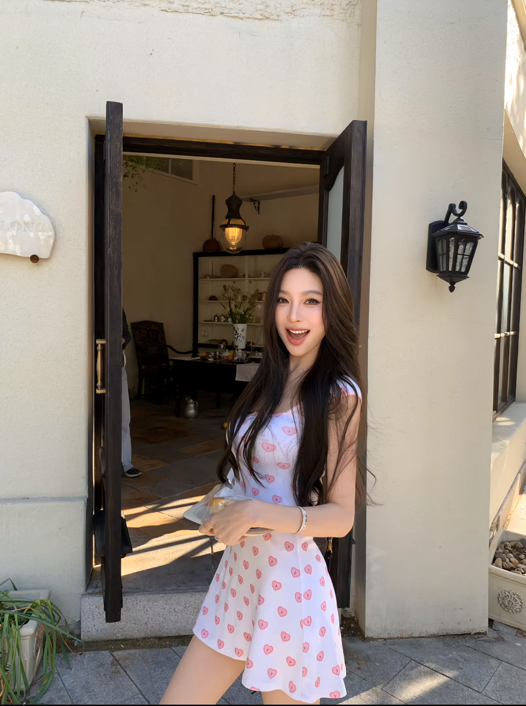Sweatheart Print Mini Dress