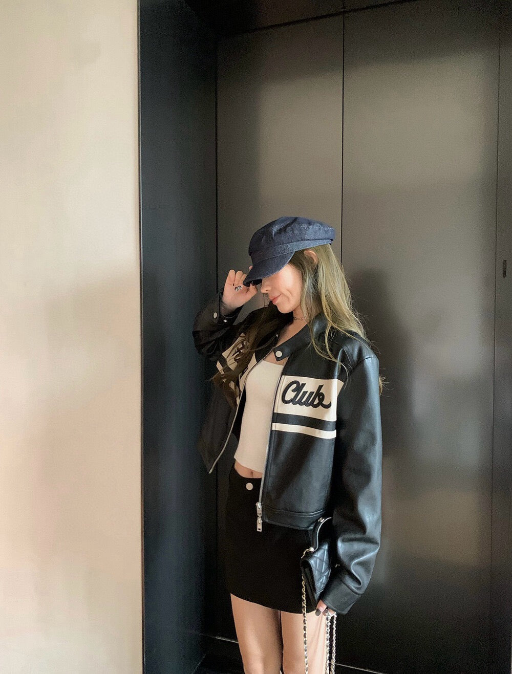 Vintage Moto Faux Leather Jacket
