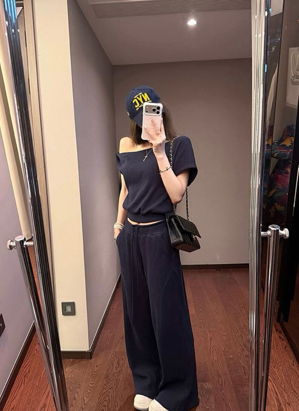 Soft Waffle Knit Off-Shoulder Top