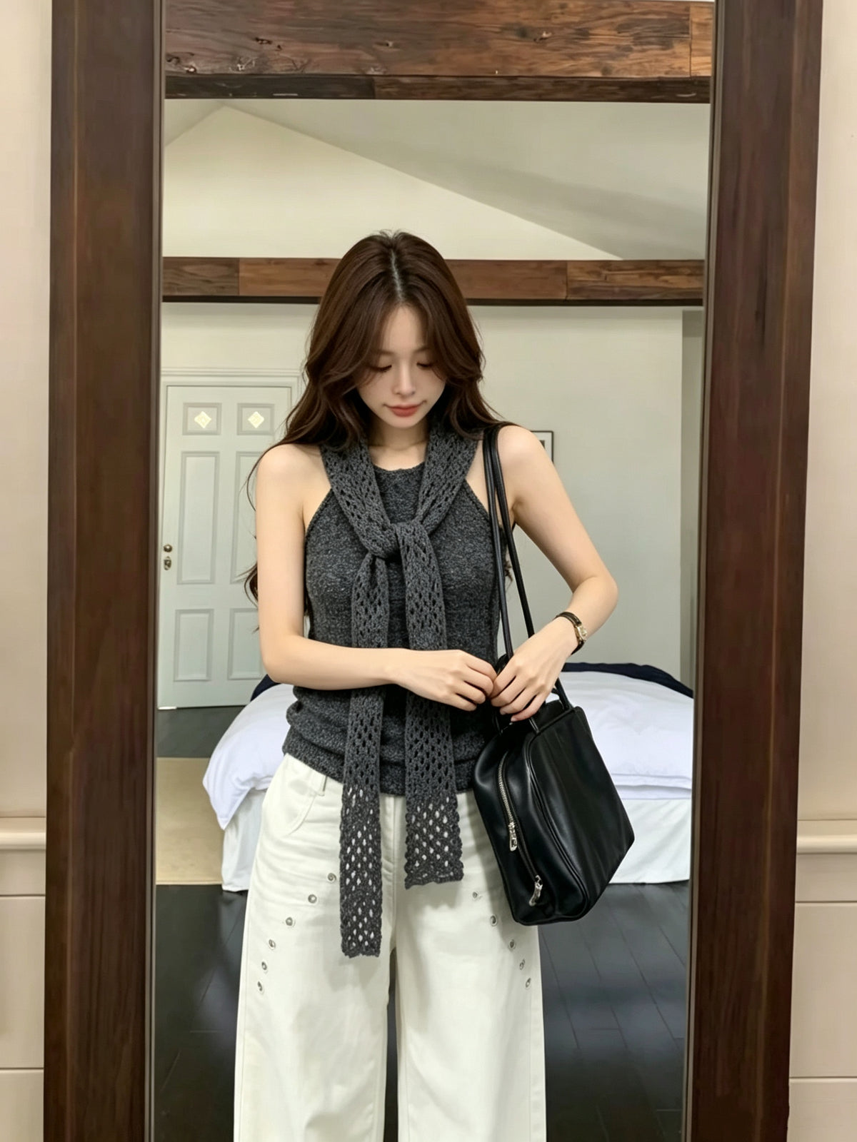 Drape Knit Scarf Top