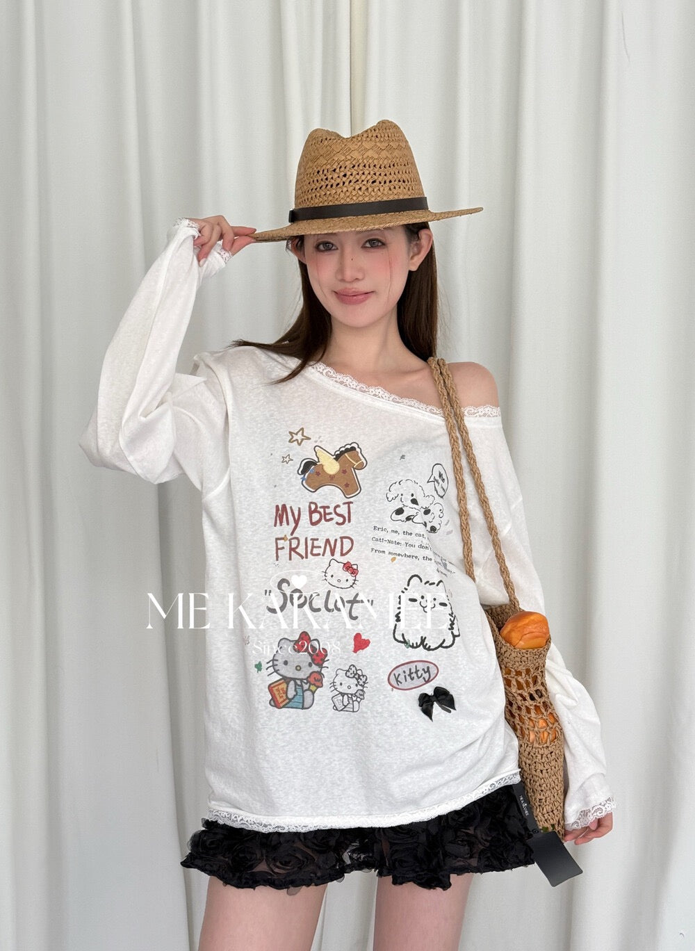 Soft Off-Shoulder Graphic Tee