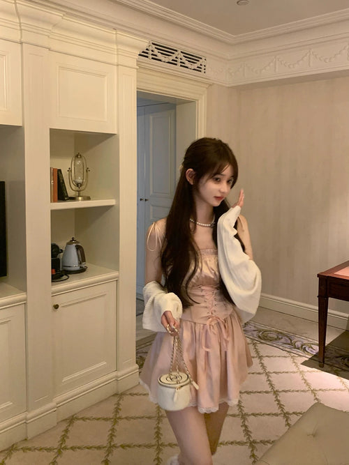 Blush Ribbon Babydoll Dress