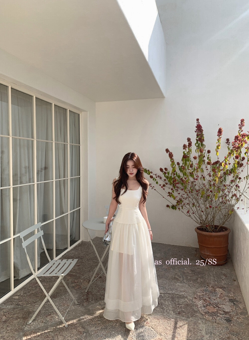 清冷艺术系/Aurélie Sheer Layer Midi Dress