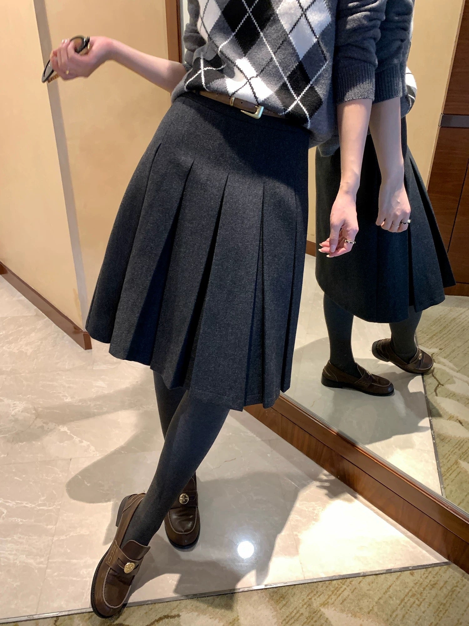 Classic Pleated Midi Skirt