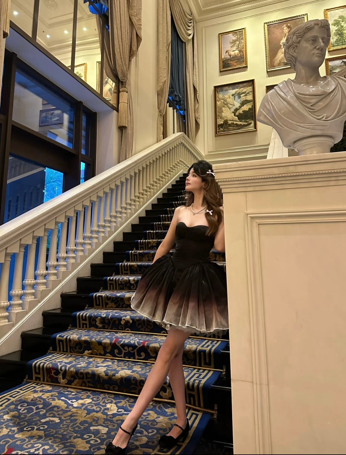 八音盒/🦢Black Swan Ombré Dress