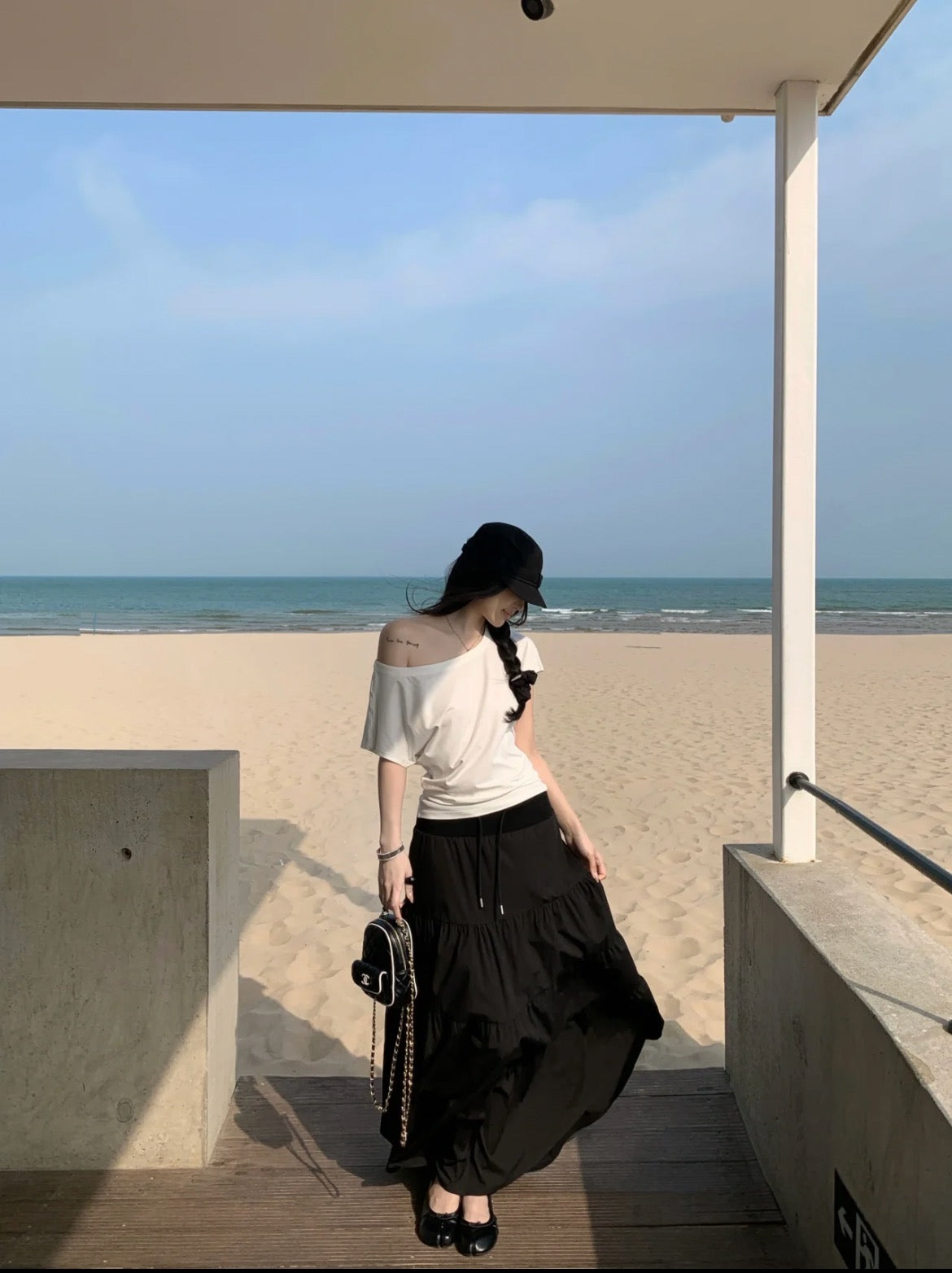Soft Academia Tiered Maxi Skirt