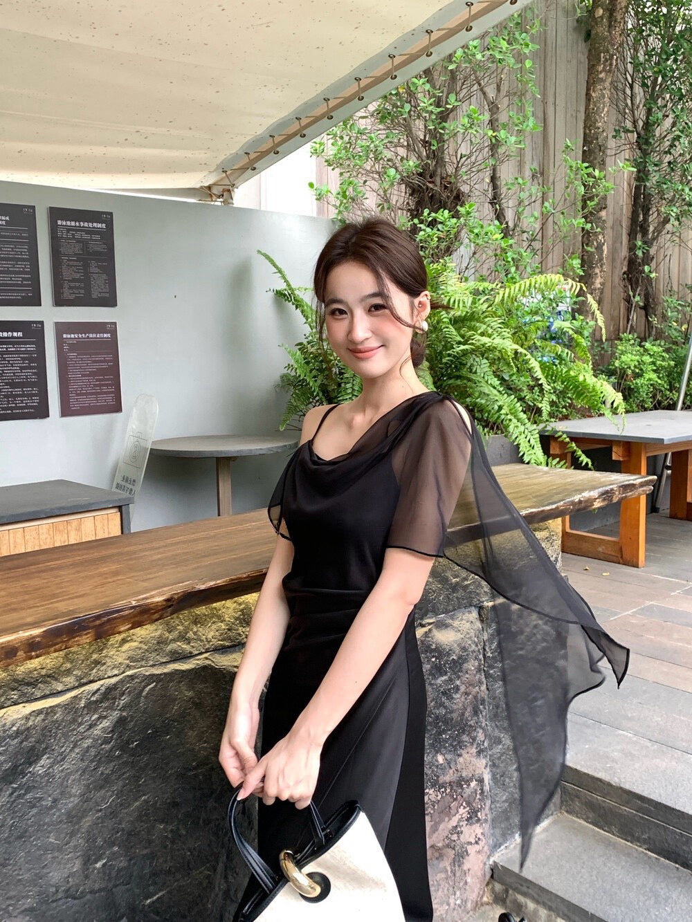 Soft Asymmetric Ruffle Midi Dress