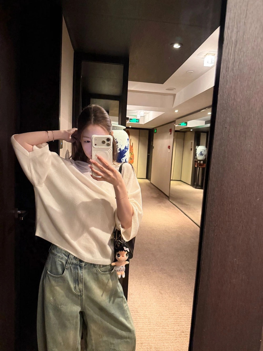 Cloud Wool Relaxed Knit Top - styled view