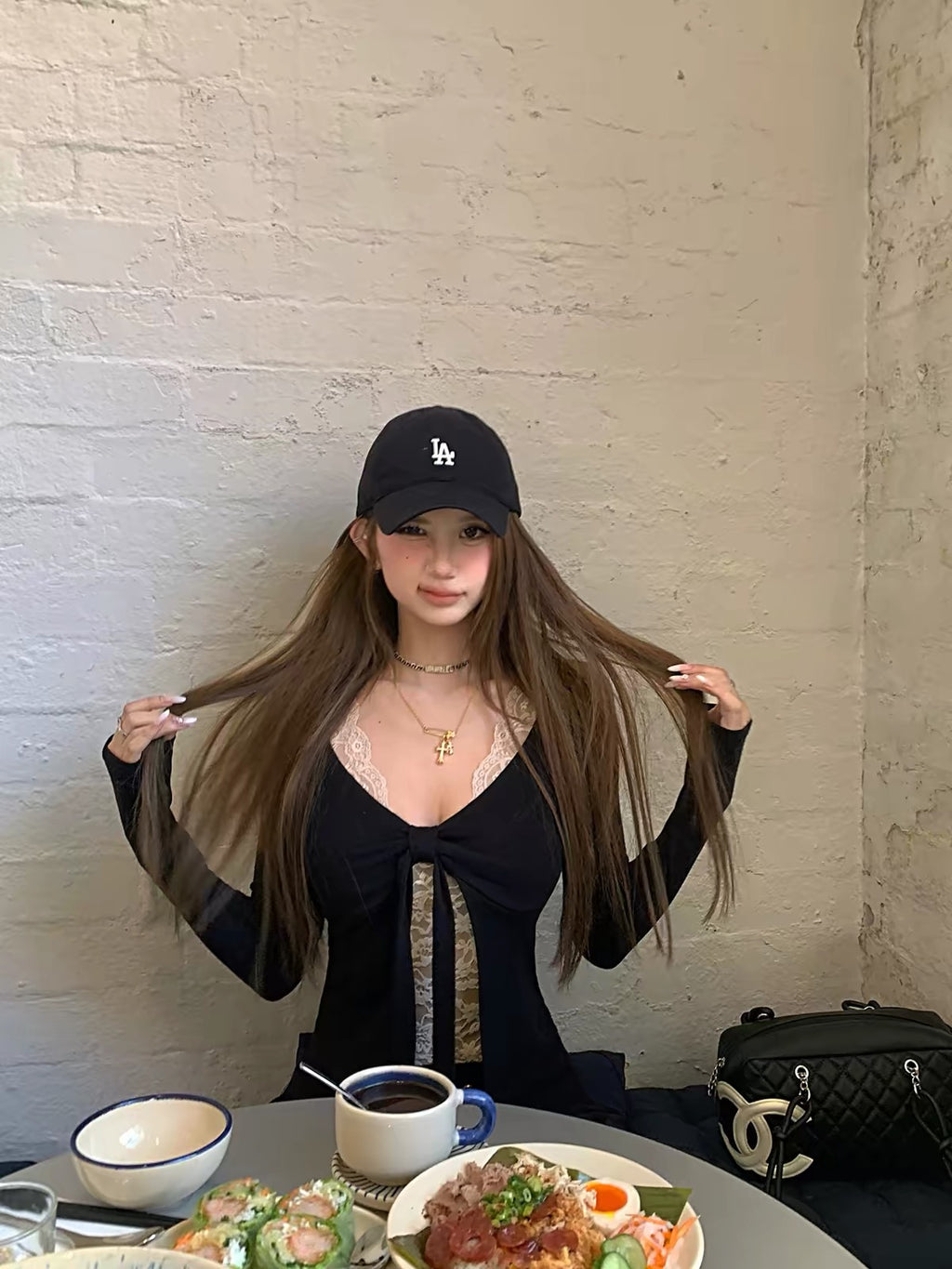 Tie Front Deep V Top
