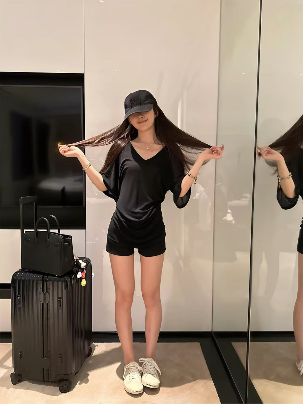 Draped V-Neck Lounge Top