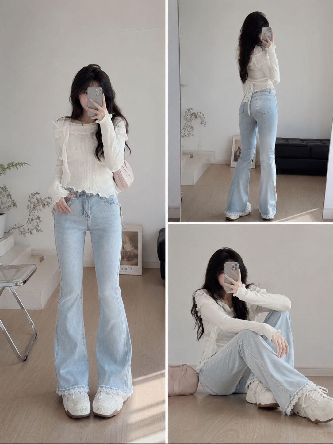 Cloud Lace Flare Jeans