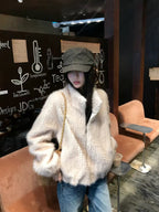 Crème Cloud Faux Fur Zip Jacket