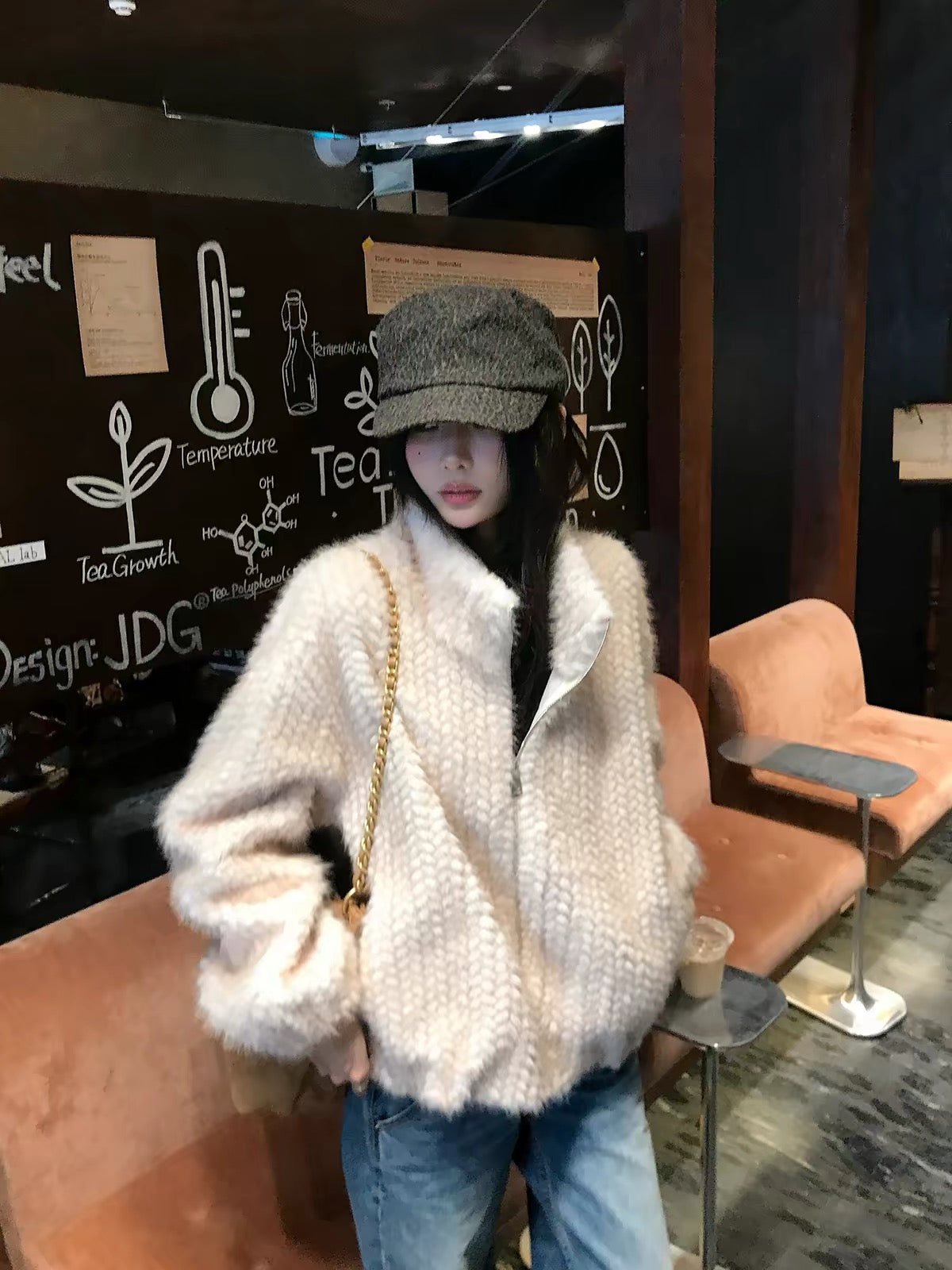 Crème Cloud Faux Fur Zip Jacket