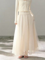 Cloud Veil Maxi Skirt - back view