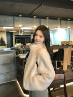 Crème Cloud Faux Fur Zip Jacket