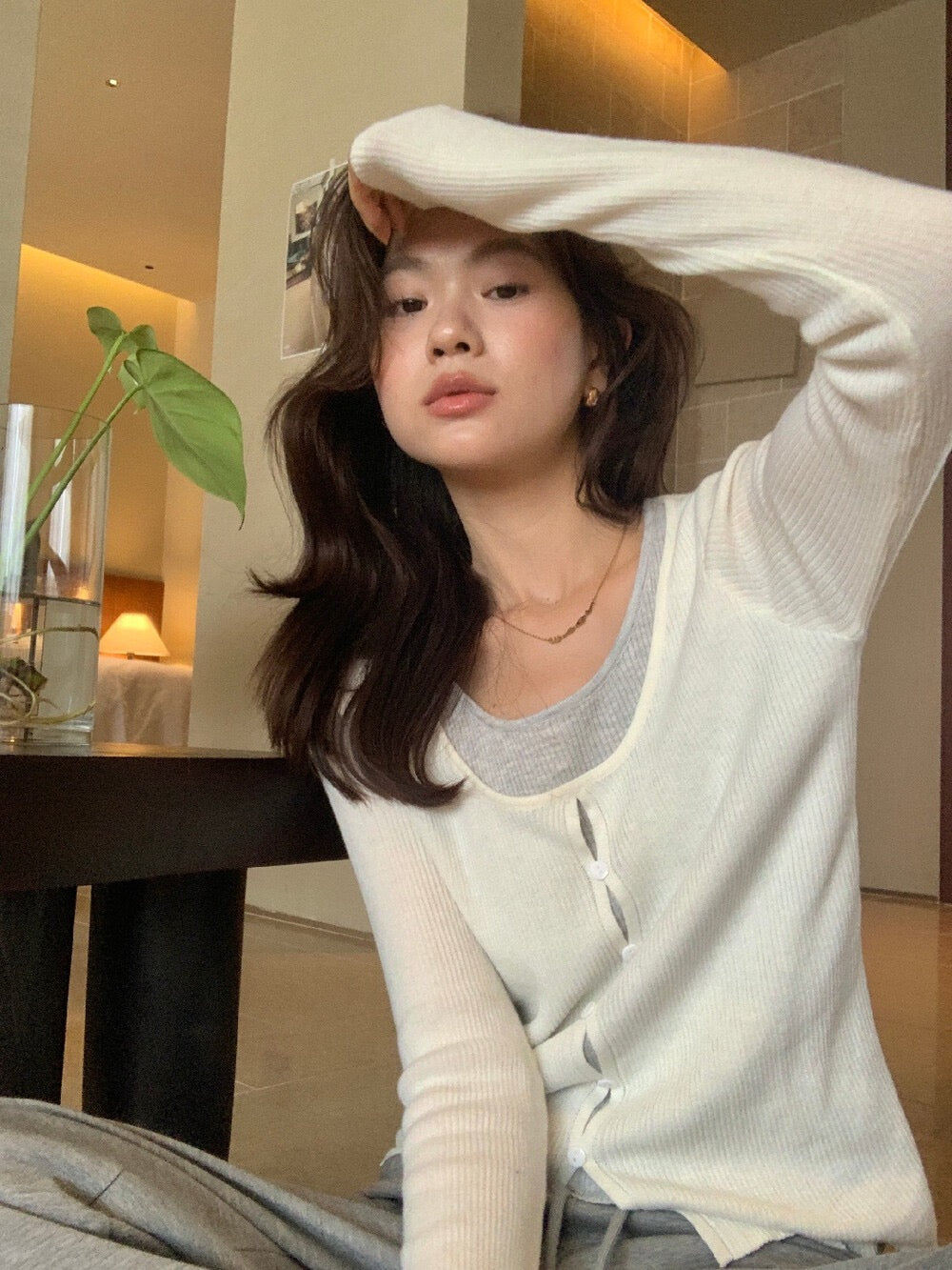 Soft Layered Look Knit Top