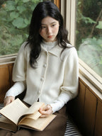 Margot Wool Collar Cardigan - front view