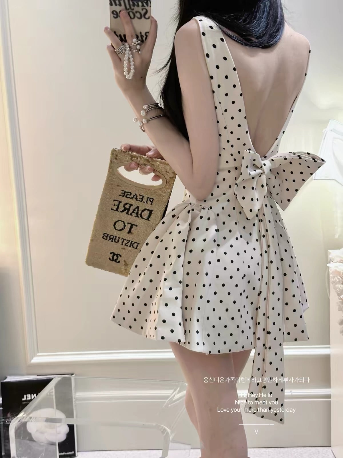 香缇贵女/Blossom Bow Back Mini Dress