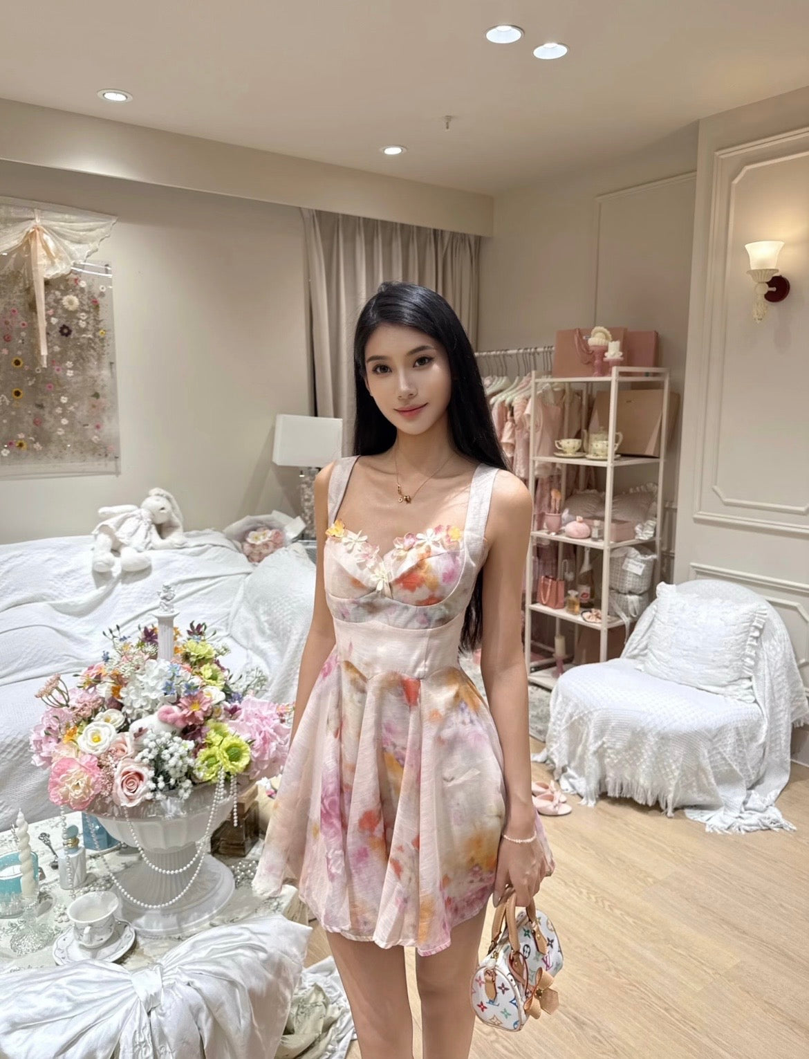 🌸落日花园/ Petal Garden Mini Dress