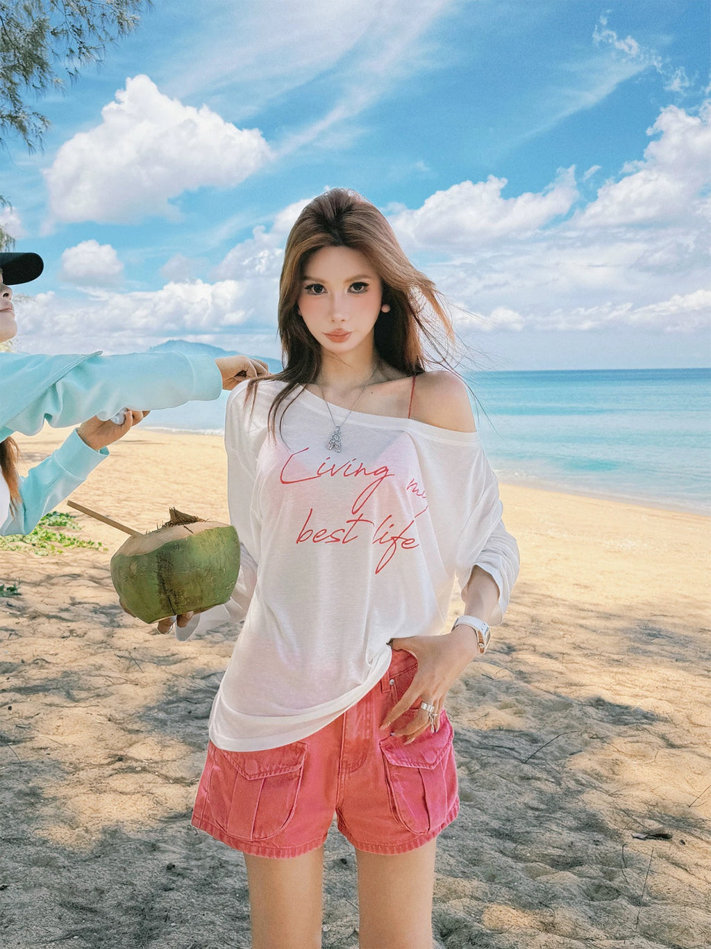 Shelter Letter Sheer Long Sleeve Top