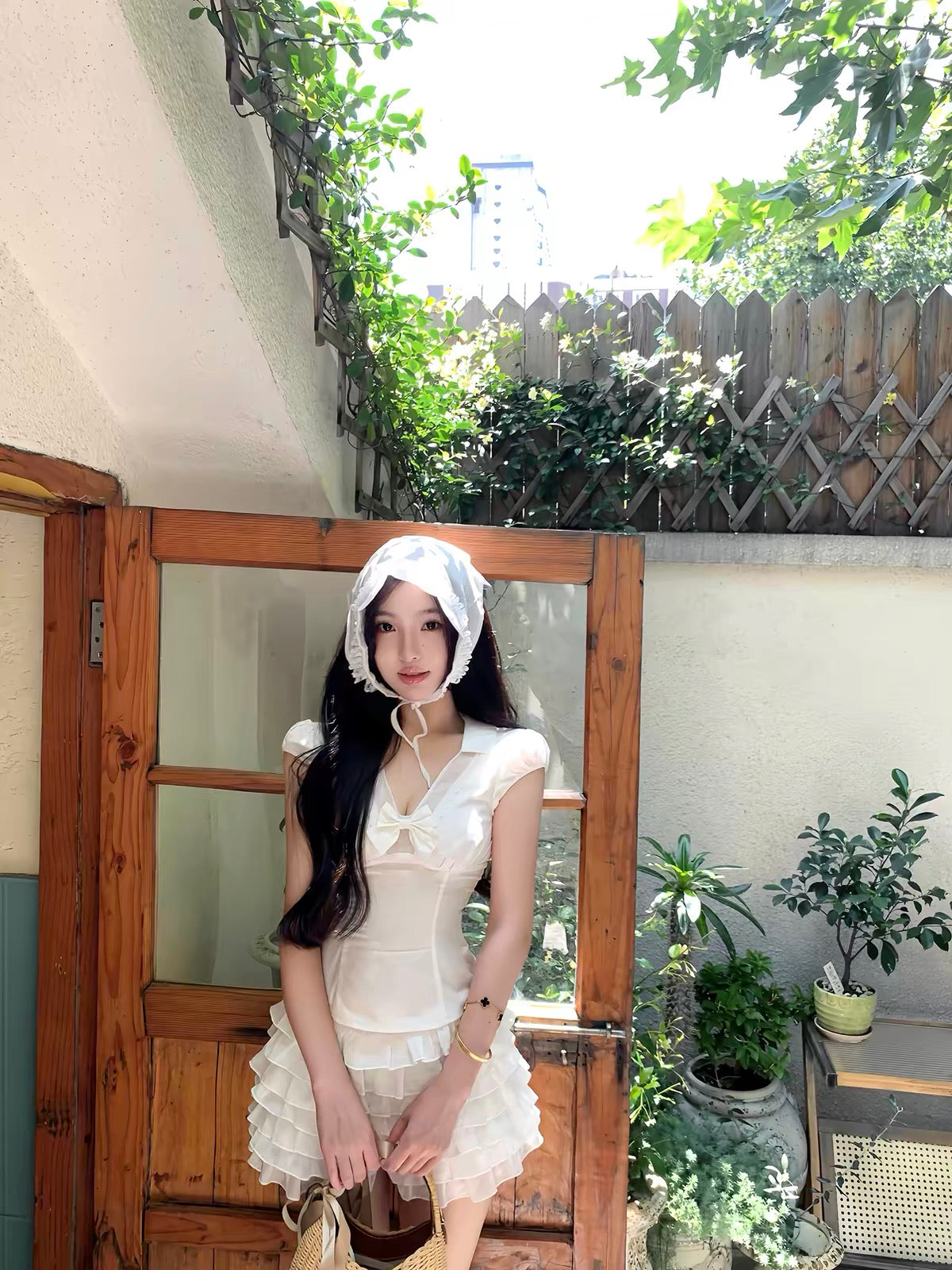 馥韵白茶/Coquette Tiered Ruffle Bloomers Skorts