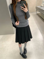 Classic Pleated Midi Skirt - front view
