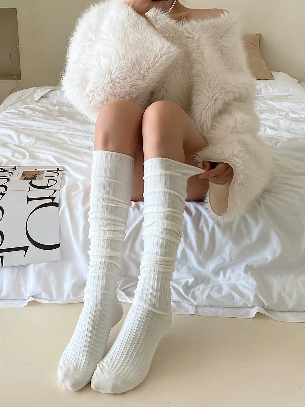 Cloud Scrunch Leg Warmers - styled view