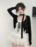Lace Ruffle Layer Mini Skirt - back view