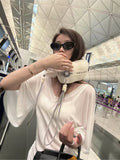 Draped V-Neck Lounge Top