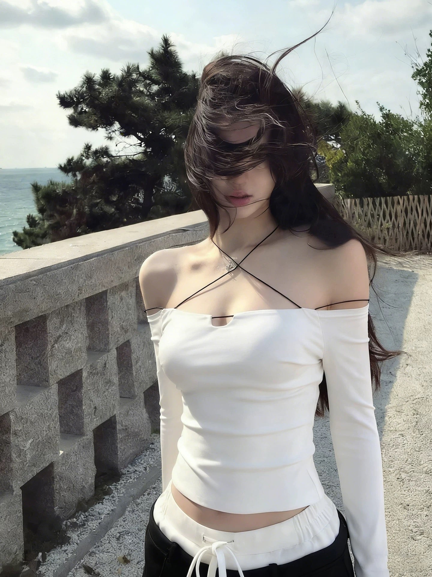 Cross Strap Off-Shoulder Top