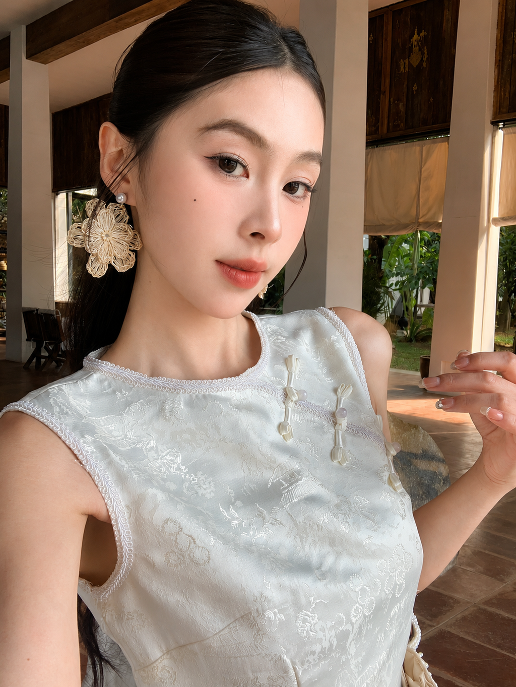 温婉东方韵/Oriental Elegance Satin Maxi Dress