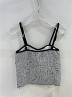 Colette Tweed Bow Bustier - close-up