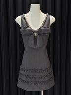 The Heiress Pearl Mini Dress - close-up