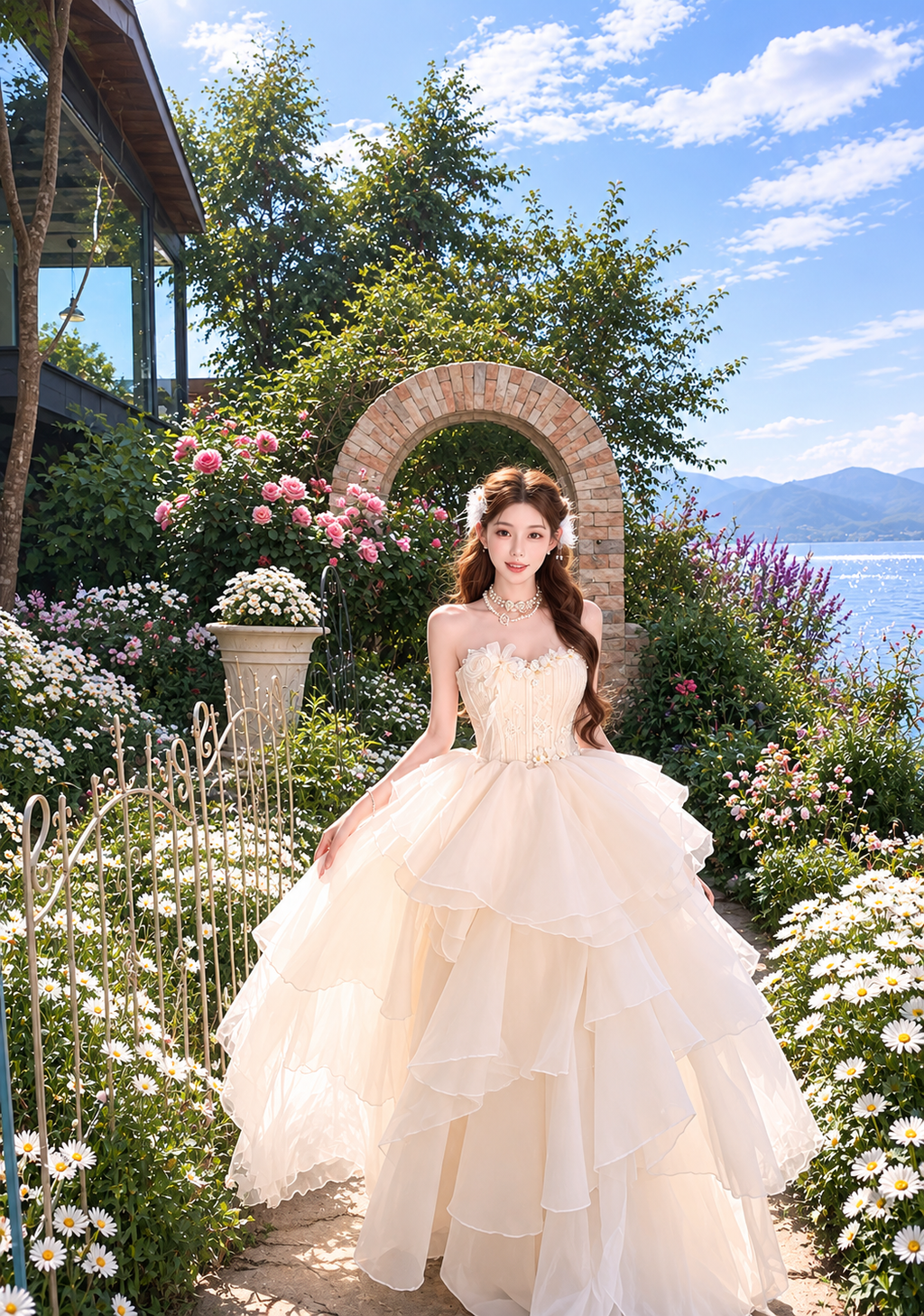 典藏/Rosette Tiered Princess Dress