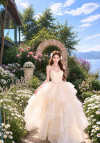 Rosette Tiered Princess Dress - styled view