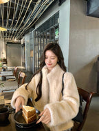 Crème Cloud Faux Fur Zip Jacket