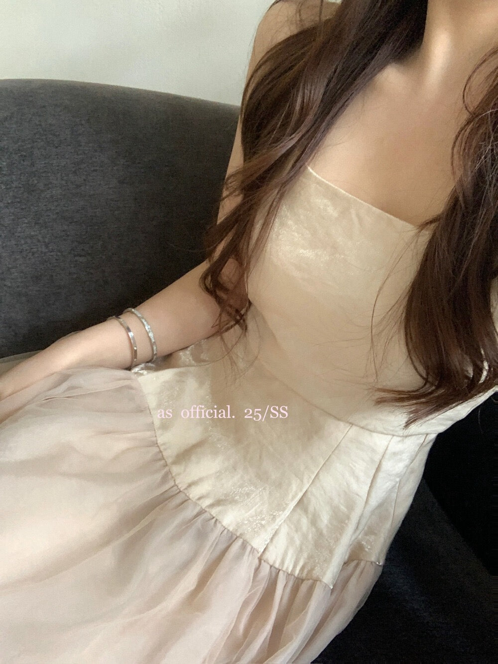 清冷艺术系/Aurélie Sheer Layer Midi Dress
