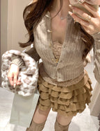 Coquette Tiered Ruffle Bloomers Skorts - styled view