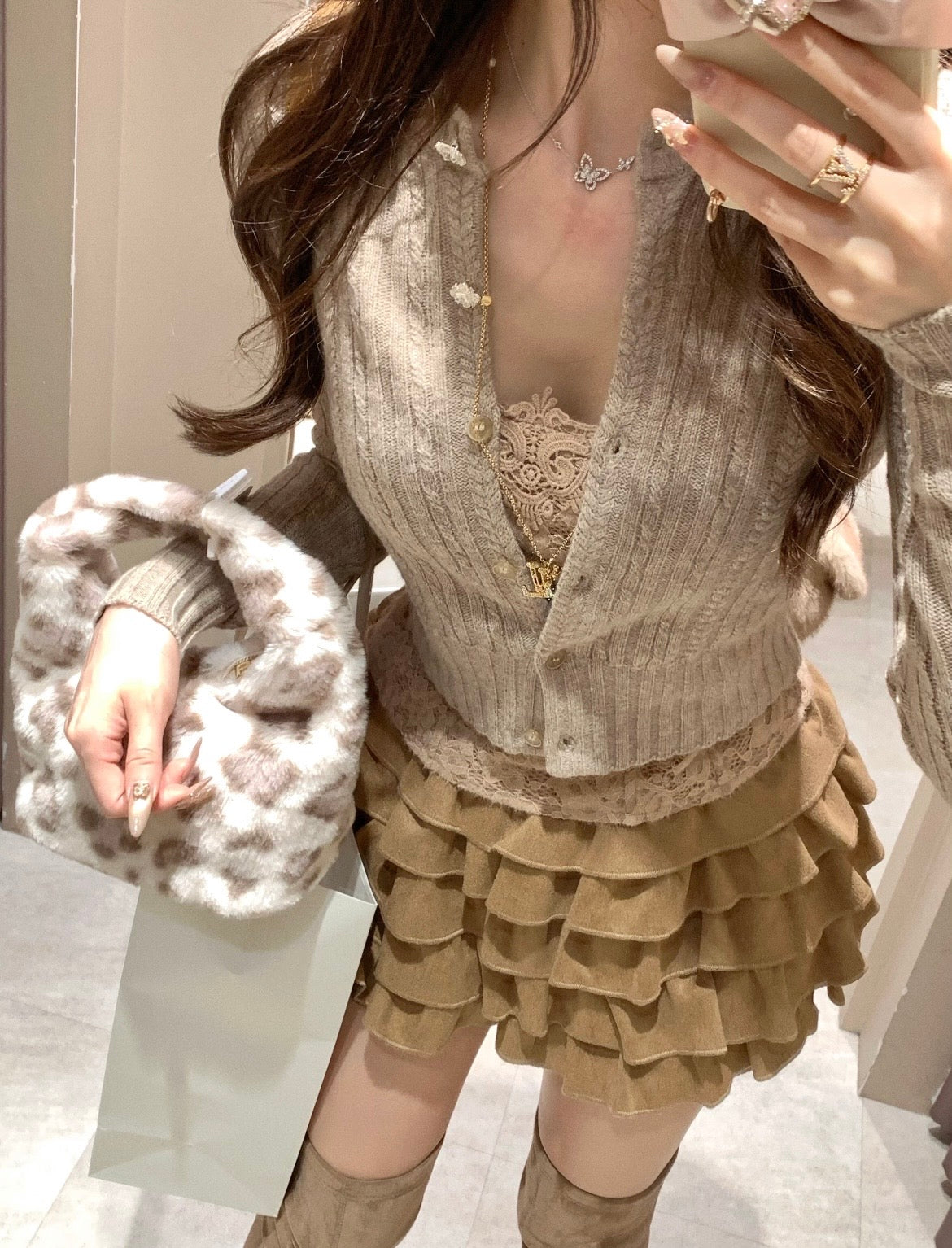 Coquette Tiered Ruffle Bloomers Skorts - styled view
