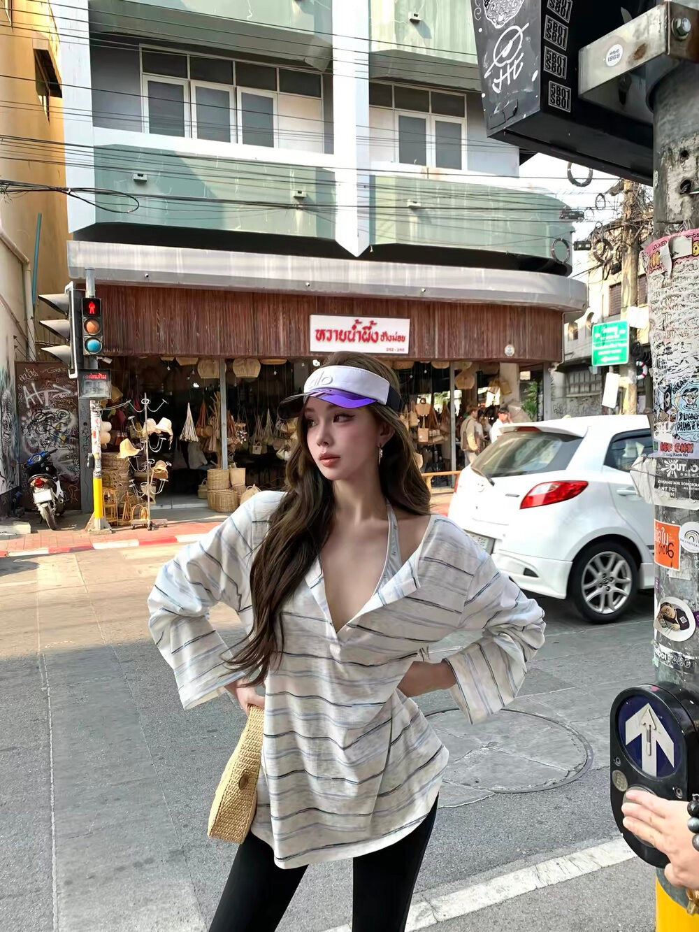 Oversized Stripe Lounge Tee
