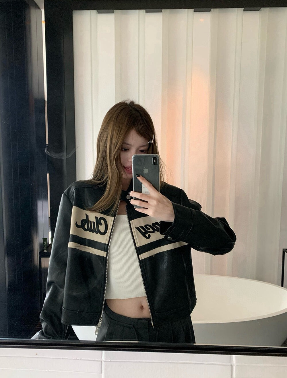 Vintage Moto Faux Leather Jacket