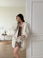 Cozy Hour Hooded Knit Cardigan - back view
