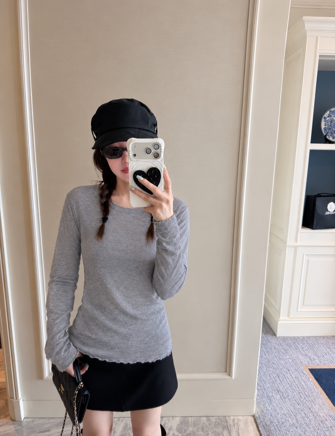Mila Sheer Long Sleeve Layering Top - detail view