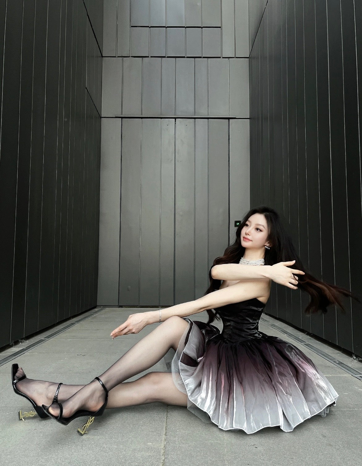 八音盒/🦢Black Swan Ombré Dress