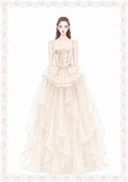 Rosette Tiered Princess Dress