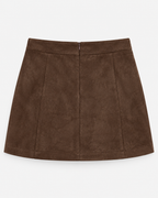 Cocoa Heritage Suede-Touch Mini Skirt