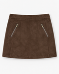 Cocoa Heritage Suede-Touch Mini Skirt